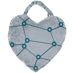 Network Social Abstract Giant Heart Shaped Tote by Nexatart