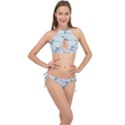 Network Social Abstract Cross Front Halter Bikini Set View1