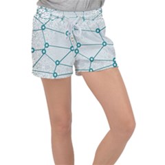 Network Social Abstract Women s Velour Lounge Shorts