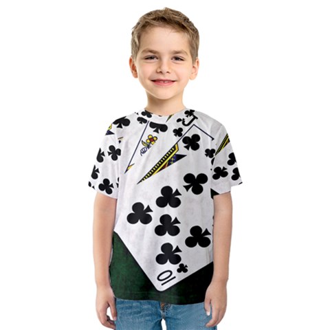 Poker Hands   Royal Flush Clubs Kids  Sport Mesh Tee by FunnyCow