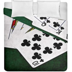 Poker Hands   Royal Flush Clubs Duvet Cover Double Side (king Size) by FunnyCow