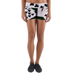 Poker Hands   Royal Flush Clubs Yoga Shorts by FunnyCow