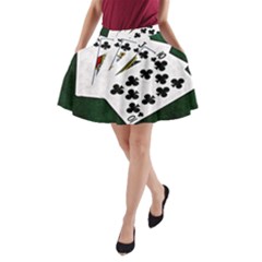 Poker Hands   Royal Flush Clubs A-line Pocket Skirt by FunnyCow