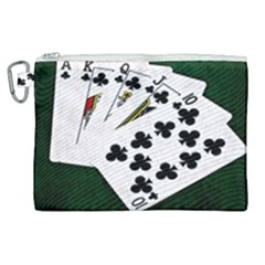 Poker Hands   Royal Flush Clubs Canvas Cosmetic Bag (xl) by FunnyCow