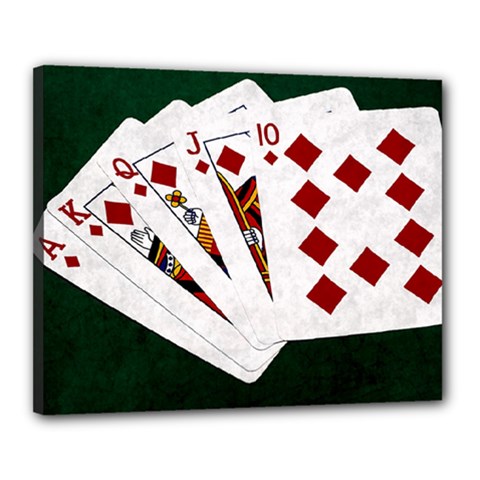 Poker Hands   Royal Flush Diamonds Canvas 20  X 16  by FunnyCow