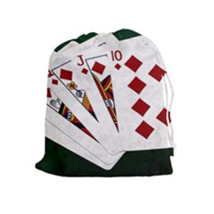 Poker Hands   Royal Flush Diamonds Drawstring Pouches (extra Large) by FunnyCow