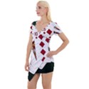 Poker Hands   Royal Flush Diamonds Short Sleeve Asymmetric Mini Dress View1