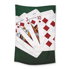 Poker Hands   Royal Flush Diamonds Small Tapestry by FunnyCow