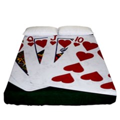 Poker Hands   Royal Flush Hearts Fitted Sheet (california King Size) by FunnyCow