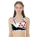 Poker Hands   Royal Flush Hearts Sports Bra with Border View1