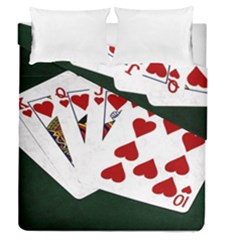 Poker Hands   Royal Flush Hearts Duvet Cover Double Side (queen Size) by FunnyCow