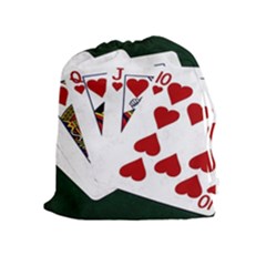 Poker Hands   Royal Flush Hearts Drawstring Pouches (extra Large) by FunnyCow