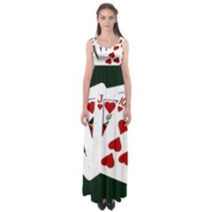 Poker Hands   Royal Flush Hearts Empire Waist Maxi Dress by FunnyCow