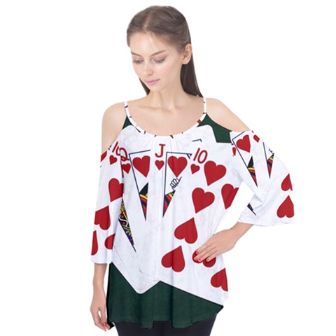 Poker Hands   Royal Flush Hearts Flutter Tees by FunnyCow