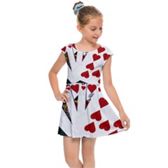 Poker Hands   Royal Flush Hearts Kids Cap Sleeve Dress by FunnyCow