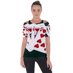 Poker Hands   Royal Flush Hearts Short Sleeve Top by FunnyCow