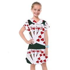 Poker Hands   Royal Flush Hearts Kids  Drop Waist Dress by FunnyCow