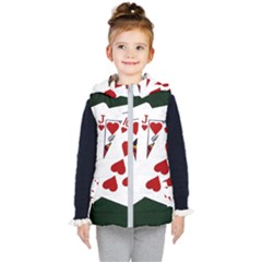 Poker Hands   Royal Flush Hearts Kid s Hooded Puffer Vest