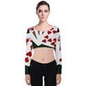 Poker Hands   Royal Flush Hearts Velvet Crop Top View1