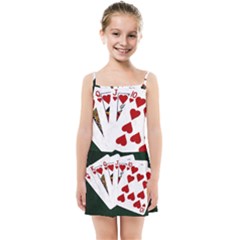 Poker Hands   Royal Flush Hearts Kids Summer Sun Dress by FunnyCow