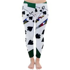 Poker Hands   Royal Flush Spades Classic Winter Leggings by FunnyCow