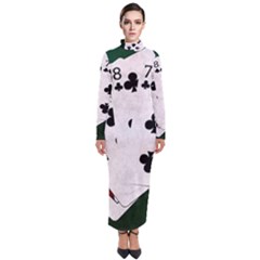 Poker Hands   Straight Flush Clubs Turtleneck Maxi Dress