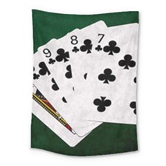 Poker Hands   Straight Flush Clubs Medium Tapestry by FunnyCow