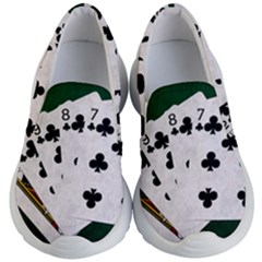 Poker Hands   Straight Flush Clubs Kid s Lightweight Slip Ons by FunnyCow