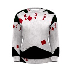 Poker Hands   Straight Flush Diamonds Women s Sweatshirt by FunnyCow