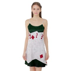 Poker Hands   Straight Flush Diamonds Satin Night Slip by FunnyCow