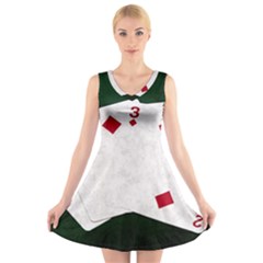 Poker Hands   Straight Flush Diamonds V-neck Sleeveless Dress by FunnyCow