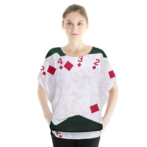 Poker Hands   Straight Flush Diamonds Blouse by FunnyCow