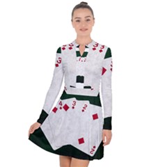 Poker Hands   Straight Flush Diamonds Long Sleeve Panel Dress by FunnyCow