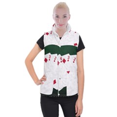 Poker Hands   Straight Flush Diamonds Women s Button Up Vest