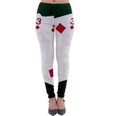 Poker Hands   Straight Flush Diamonds Lightweight Velour Leggings by FunnyCow