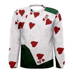 Poker Hands Straight Flush Hearts Men s Long Sleeve Tee by FunnyCow