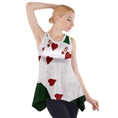 Poker Hands Straight Flush Hearts Side Drop Tank Tunic