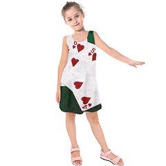 Poker Hands Straight Flush Hearts Kids  Sleeveless Dress by FunnyCow