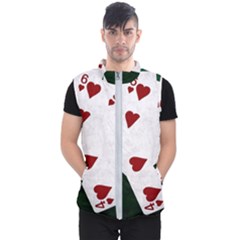 Poker Hands Straight Flush Hearts Men s Puffer Vest by FunnyCow