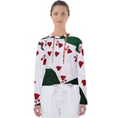 Poker Hands Straight Flush Hearts Women s Slouchy Sweat by FunnyCow