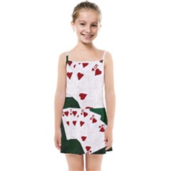 Poker Hands Straight Flush Hearts Kids Summer Sun Dress by FunnyCow