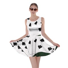 Poker Hands Straight Flush Spades Skater Dress by FunnyCow