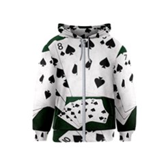 Poker Hands Straight Flush Spades Kids  Zipper Hoodie by FunnyCow