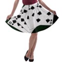 Poker Hands Straight Flush Spades A-line Skater Skirt View1