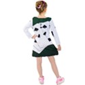 Poker Hands Straight Flush Spades Kids  Long Sleeve Velvet Dress View2