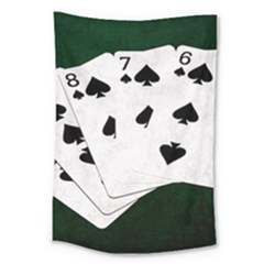 Poker Hands Straight Flush Spades Large Tapestry by FunnyCow