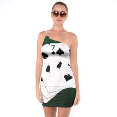 Poker Hands Straight Flush Spades One Soulder Bodycon Dress by FunnyCow