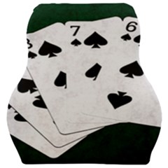 Poker Hands Straight Flush Spades Car Seat Velour Cushion  by FunnyCow