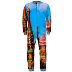 Moscow Kremlin And St  Basil Cathedral Onepiece Jumpsuit (men)  by FunnyCow