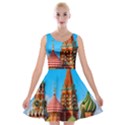 Moscow Kremlin and St. Basil Cathedral Velvet Skater Dress View1